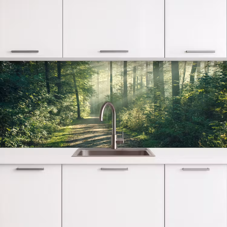 Schienale cucina - Foresta - Sentiero - Sole - Alberi - Verde - Natura — 3