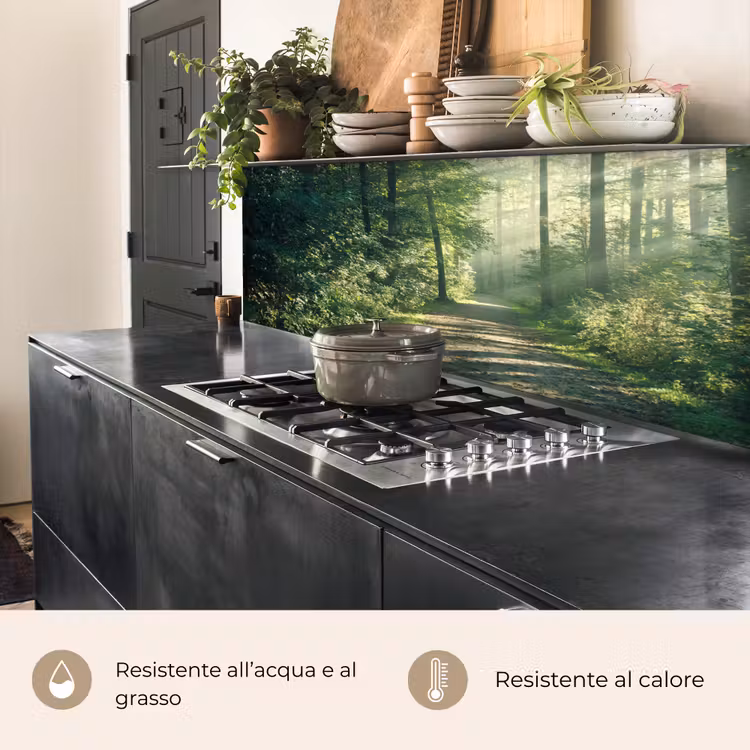 Schienale cucina - Foresta - Sentiero - Sole - Alberi - Verde - Natura — 4