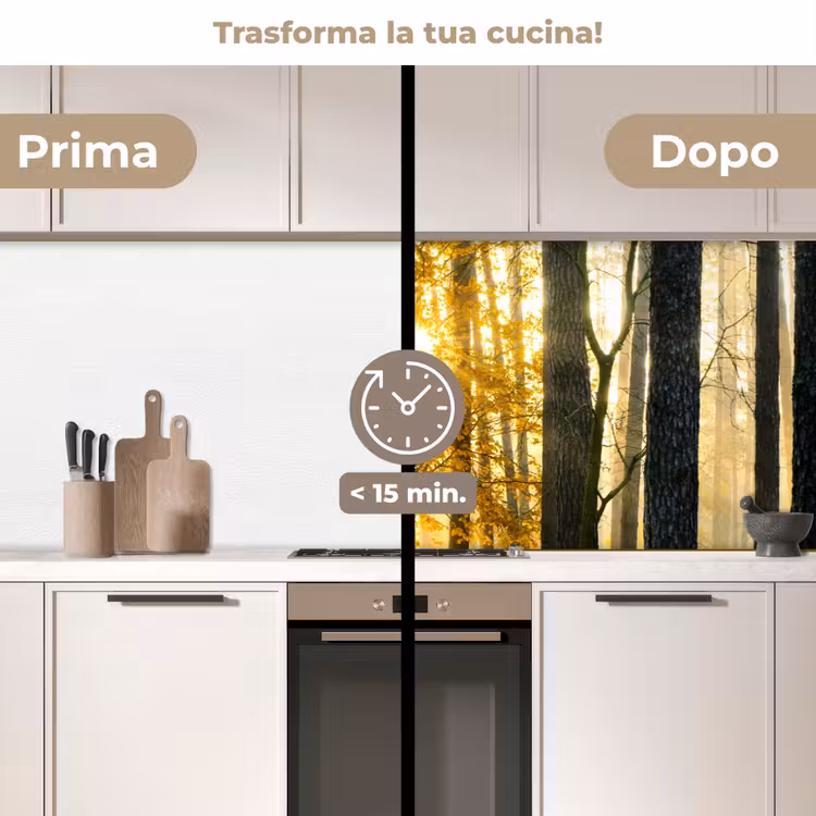 Schienale cucina - Foresta - Sole - Alberi - Erba - Paesaggio - Natura — 2