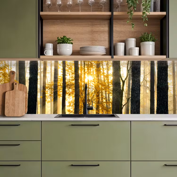 Schienale cucina - Foresta - Sole - Alberi - Erba - Paesaggio - Natura — 7