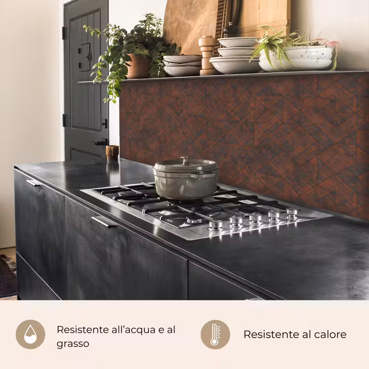 Schienale cucina - Motivo - Geometrico - Marrone - Ruggine — 5