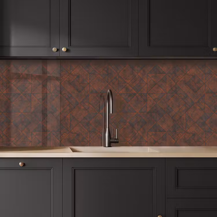 Schienale cucina - Motivo - Geometrico - Marrone - Ruggine — 6