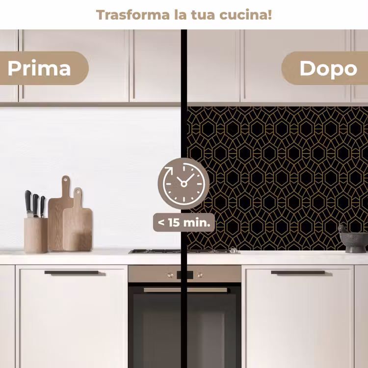 Schienale cucina - Oro - Nero - Struttura a rosette — 3