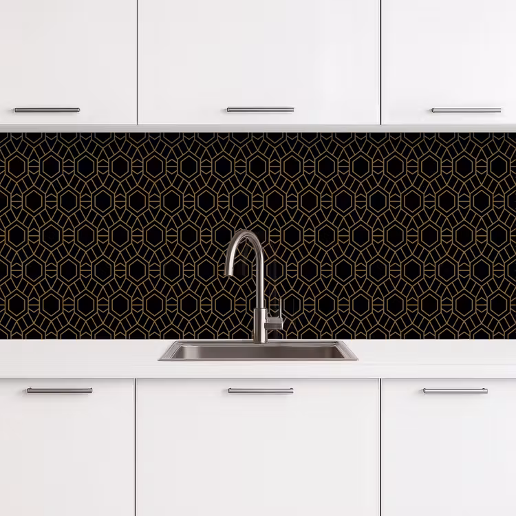 Schienale cucina - Oro - Nero - Struttura a rosette — 4