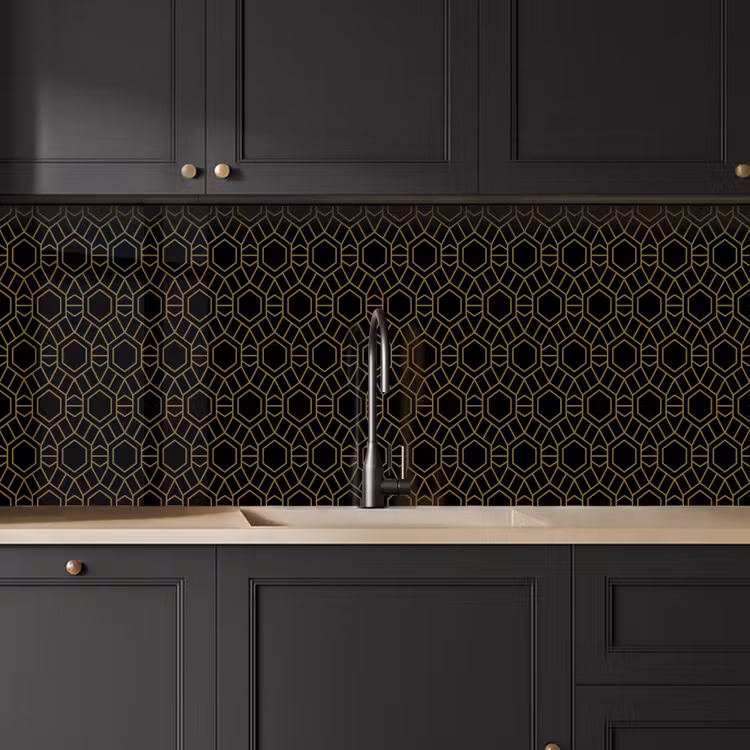 Schienale cucina - Oro - Nero - Struttura a rosette — 6