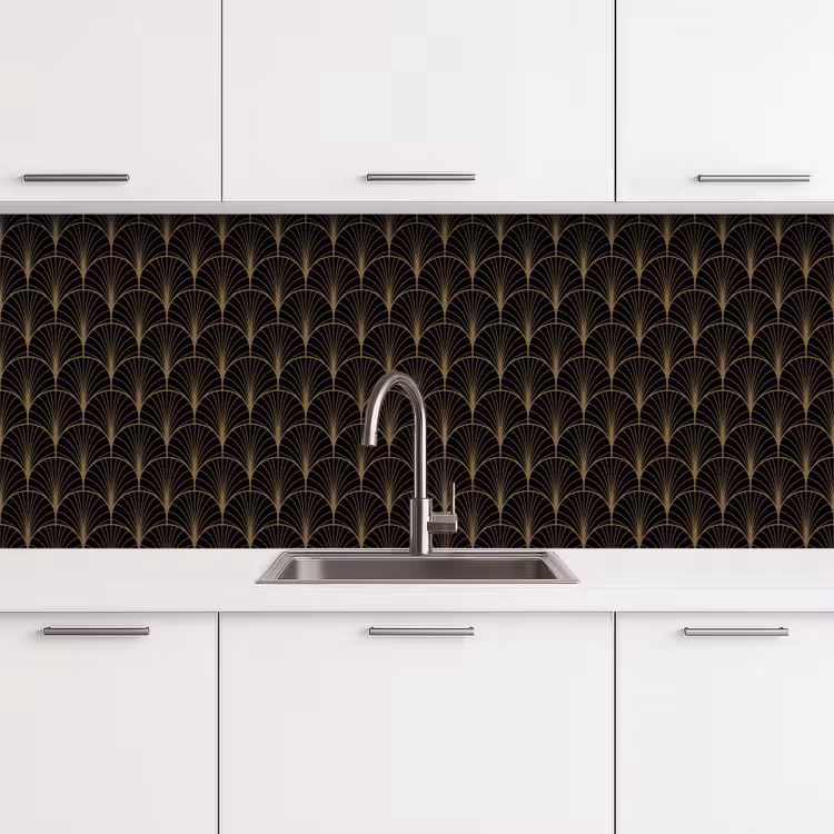 Schienale cucina - Oro - Ventagli - Nero — 4