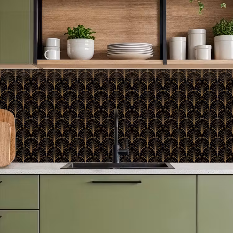 Schienale cucina - Oro - Ventagli - Nero — 8