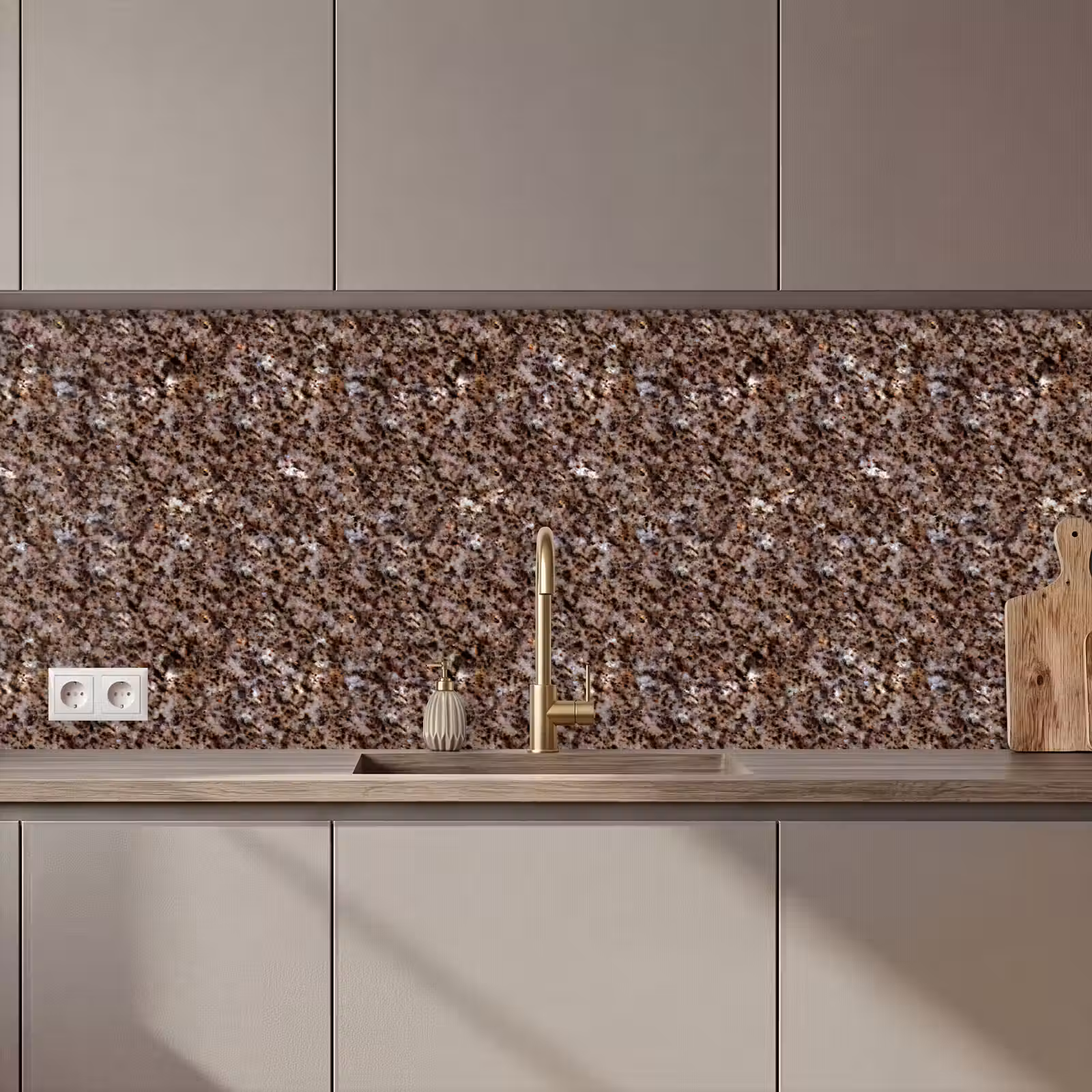 Schienale cucina - Granito - Marrone - Struttura — 1