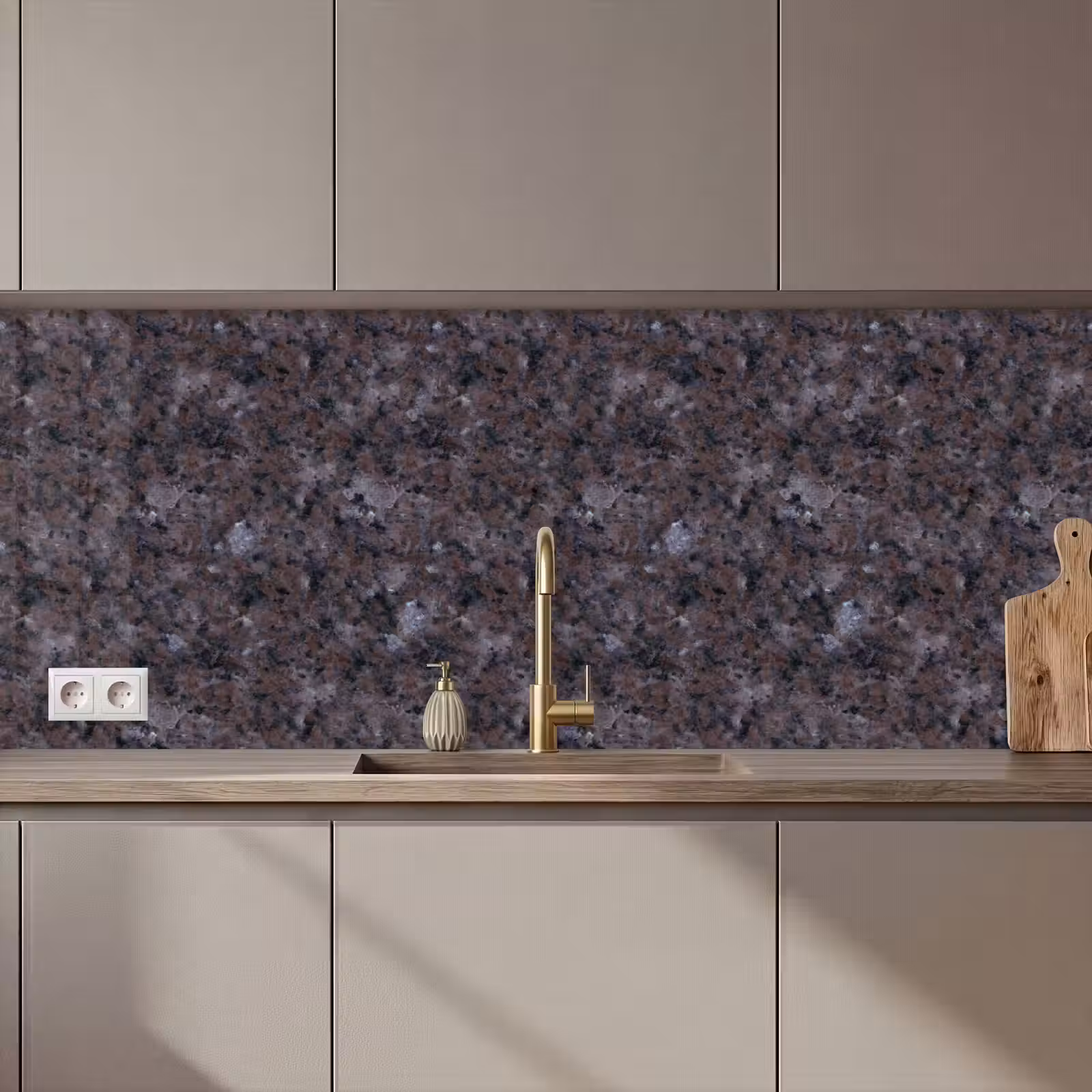 Schienale cucina - Granito - Nero - Grigio - Macchie — 1
