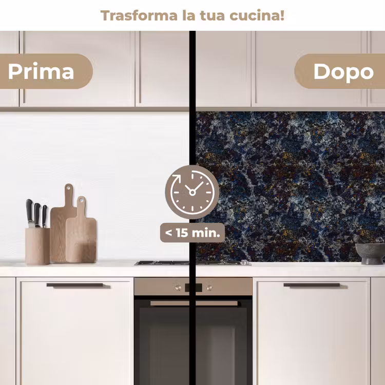 Schienale cucina - Blu - Granito - Scuro — 3