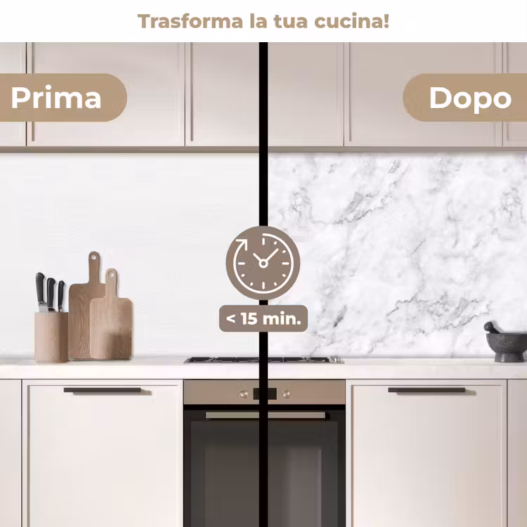 Schienale cucina - Classico - Marmo - Venature - Grigio — 3