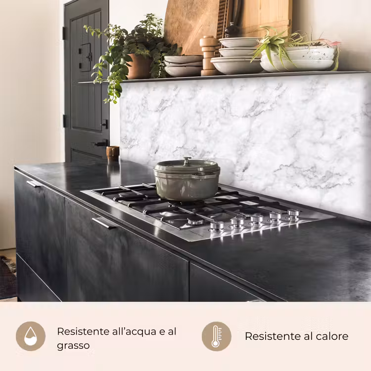 Schienale cucina - Classico - Marmo - Venature - Grigio — 5