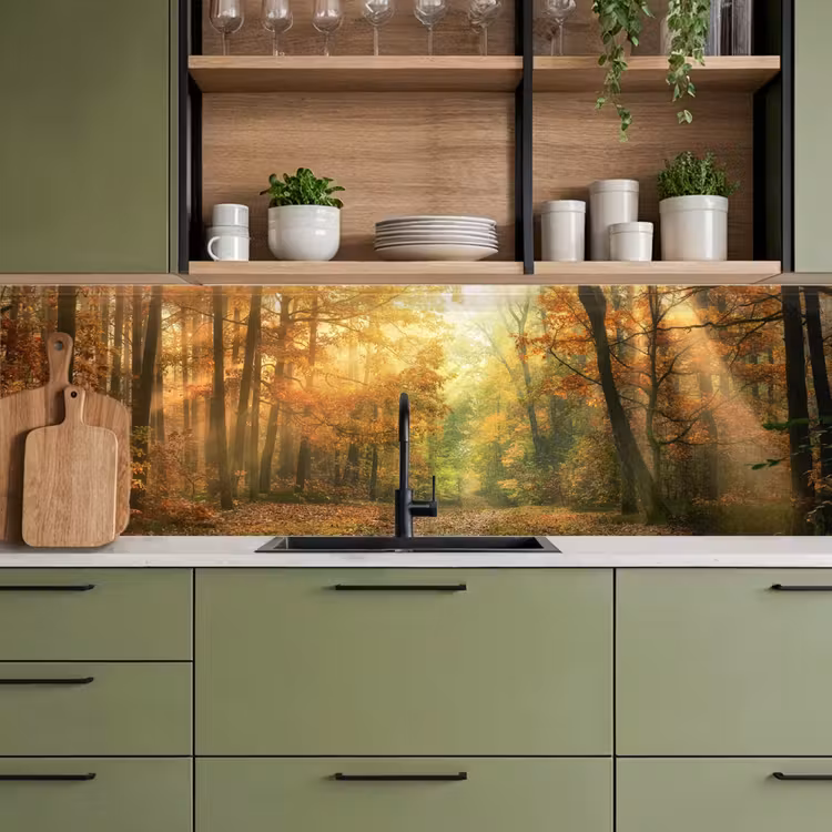 Schienale cucina - Foresta - Autunno - Sole - Paesaggio - Natura - Alberi - Foglie — 7