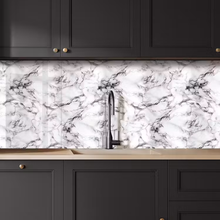 Schienale cucina - Marmo - Nero - Drammatico - Bianco — 6