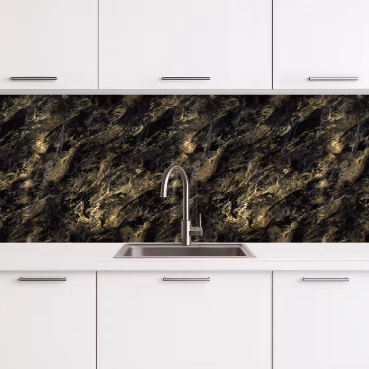 Schienale cucina - Marmo - Nero - Oro — 4