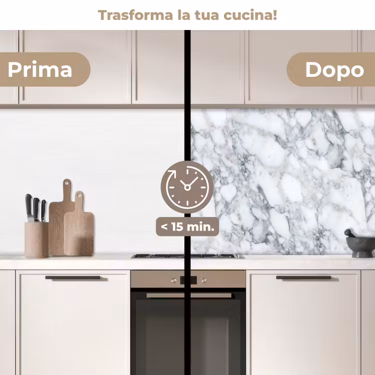 Schienale cucina - Mosaico - Marmo - Bianco - Irregolare — 3