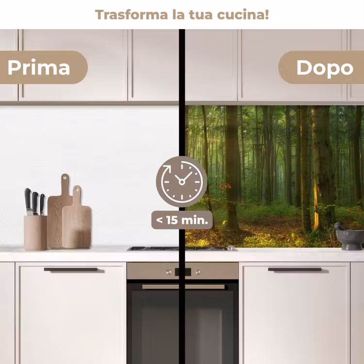 Schienale cucina - Sole - Foresta - Alberi - Natura - Autunno — 3