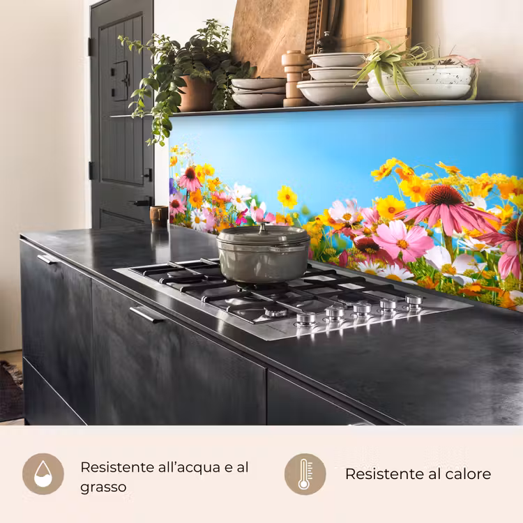 Schienale cucina - Fiori - Colorati - Blu - Natura — 5