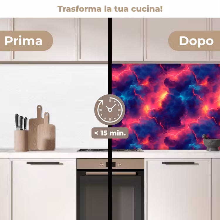 Schienale cucina - Fulmini - Nuvole - Colori — 3
