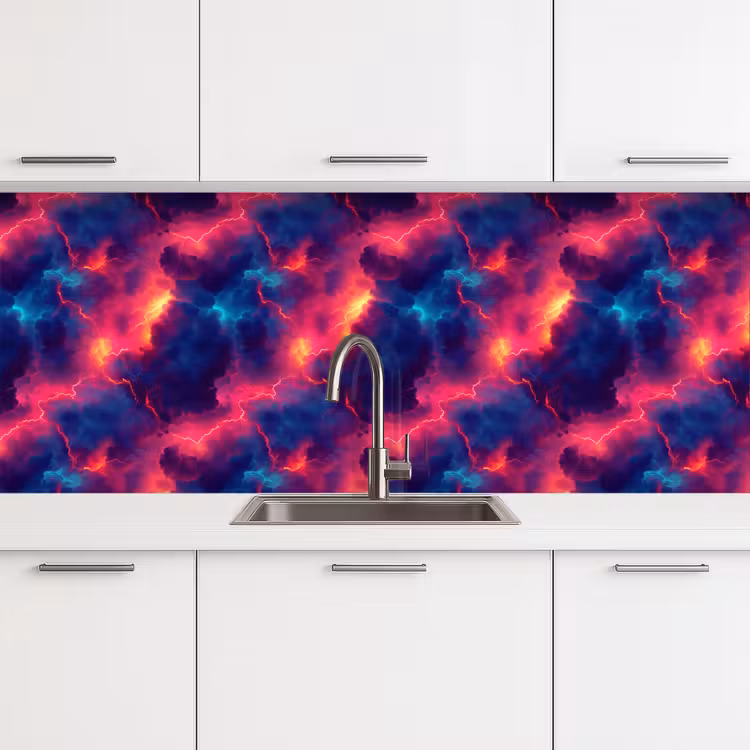 Schienale cucina - Fulmini - Nuvole - Colori — 4