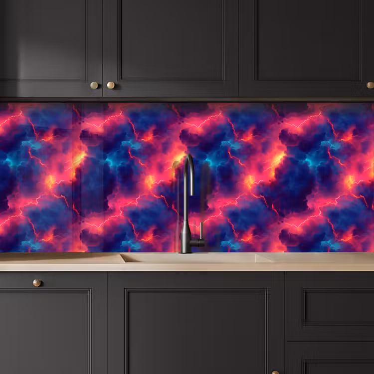 Schienale cucina - Fulmini - Nuvole - Colori — 6