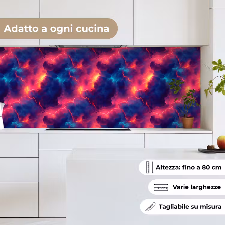Schienale cucina - Fulmini - Nuvole - Colori — 7