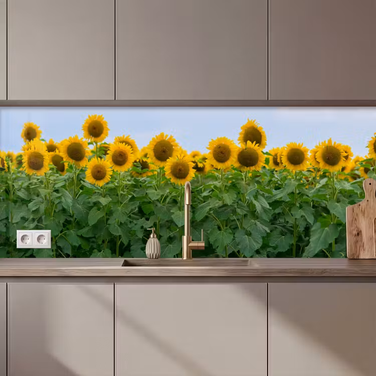 Schienale cucina - Girasoli - Giallo - Natura — 1