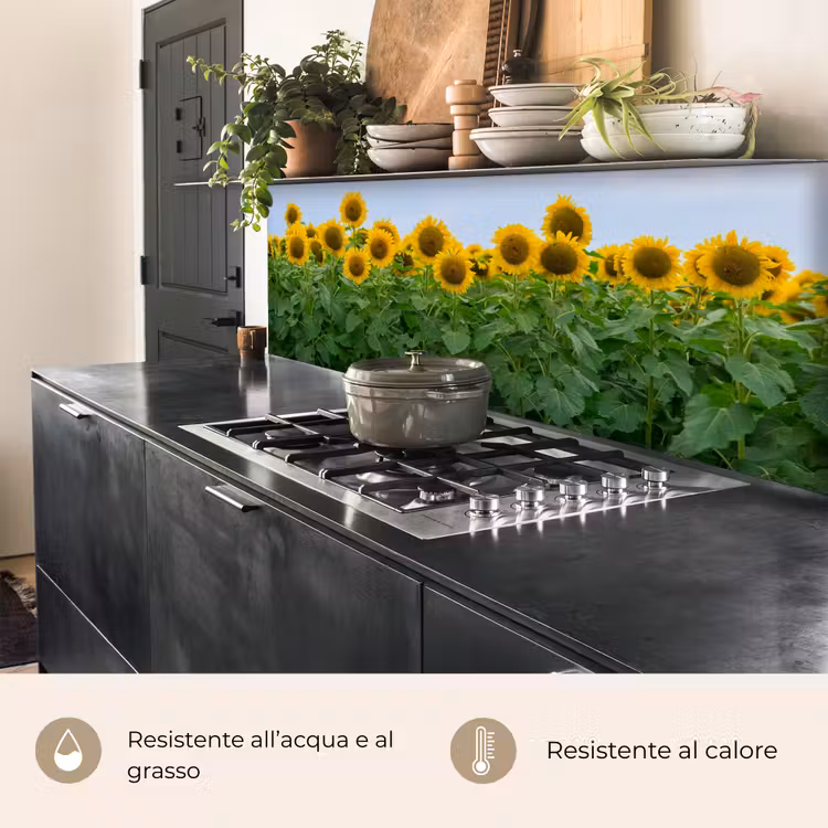 Schienale cucina - Girasoli - Giallo - Natura — 5