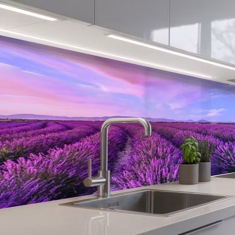 Schienale cucina - Lavanda - Viola - Fiori - Natura — 2