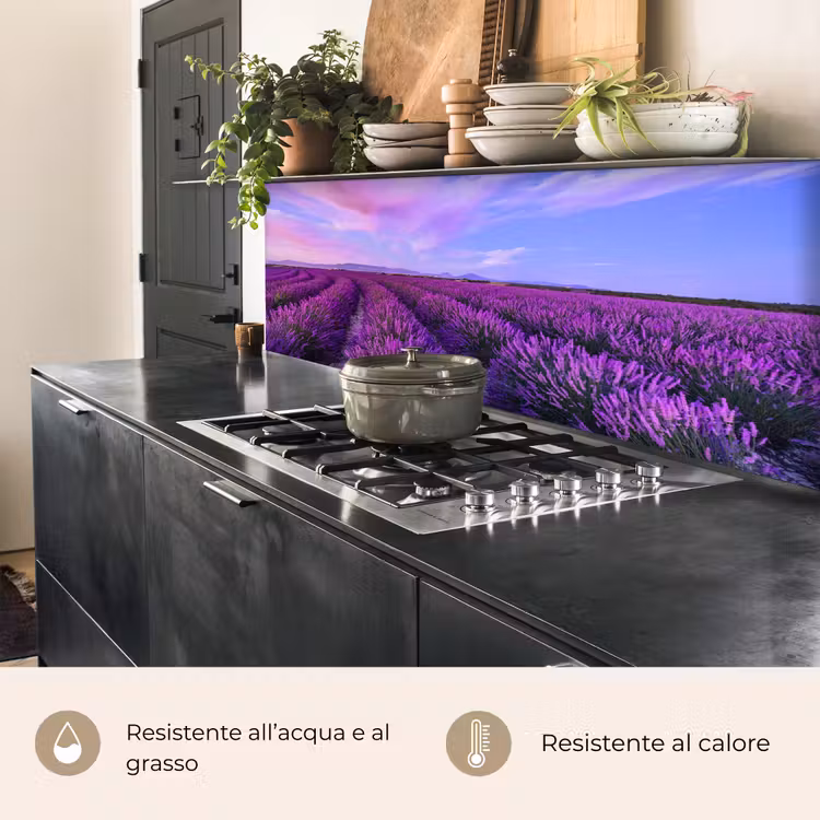 Schienale cucina - Lavanda - Viola - Fiori - Natura — 5