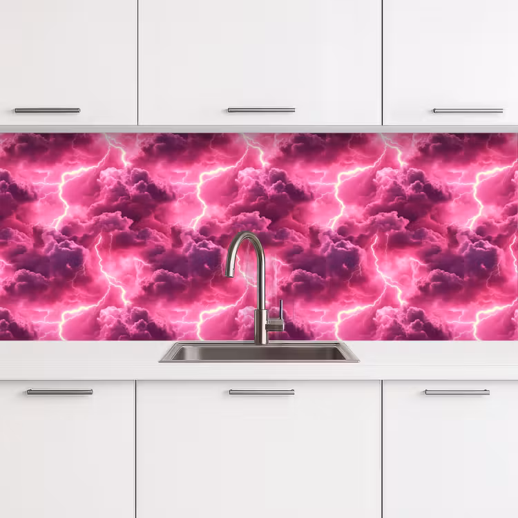 Schienale cucina - Rosa - Temporale - Nuvole — 4