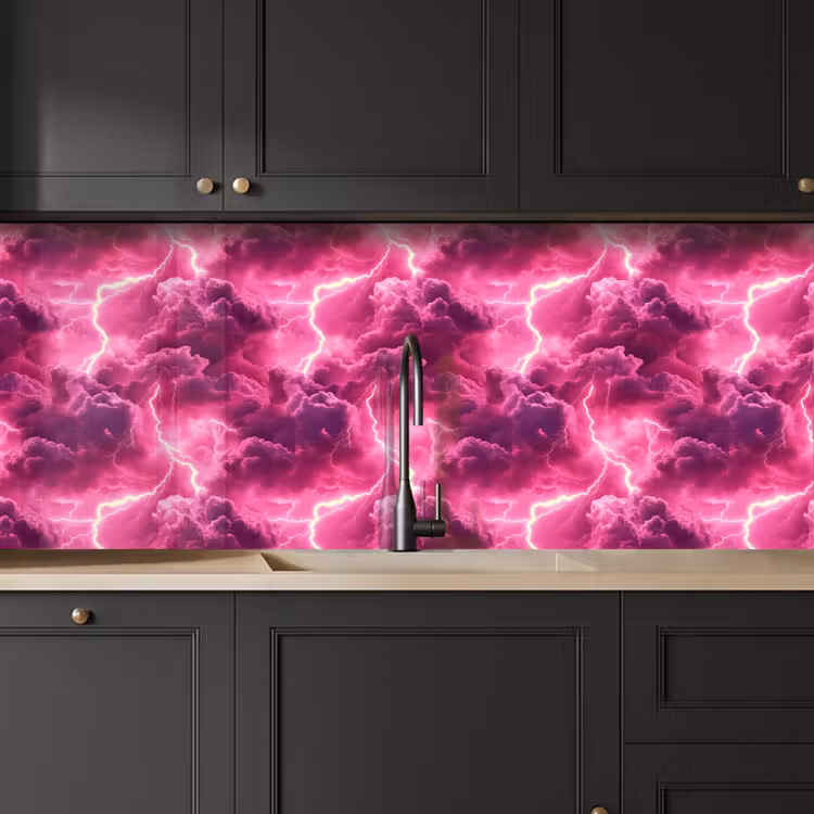 Schienale cucina - Rosa - Temporale - Nuvole — 6