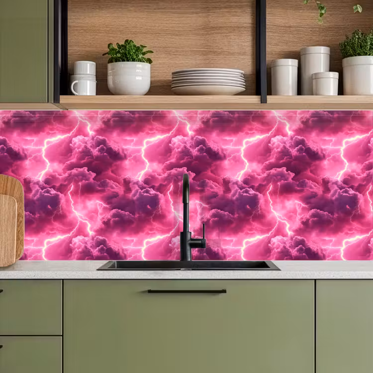 Schienale cucina - Rosa - Temporale - Nuvole — 8