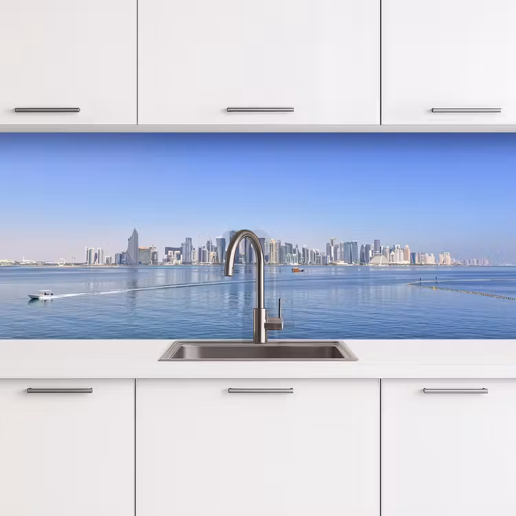 Schienale cucina - Skyline - Blu - Mare - Edifici - Città — 4