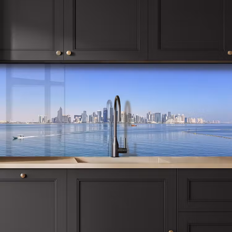 Schienale cucina - Skyline - Blu - Mare - Edifici - Città — 6
