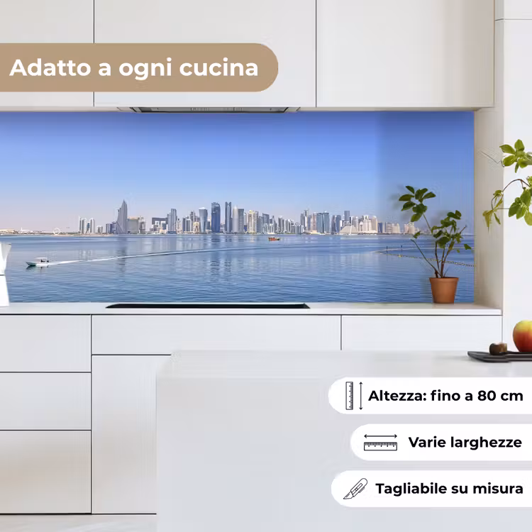 Schienale cucina - Skyline - Blu - Mare - Edifici - Città — 7
