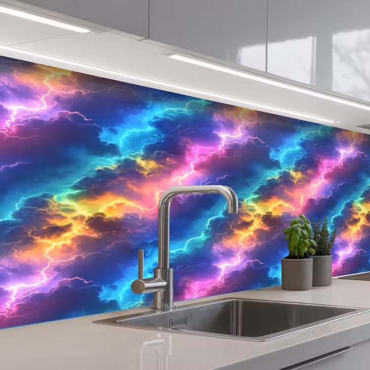 Schienale cucina - Tempesta - Fulmine - Arcobaleno — 2