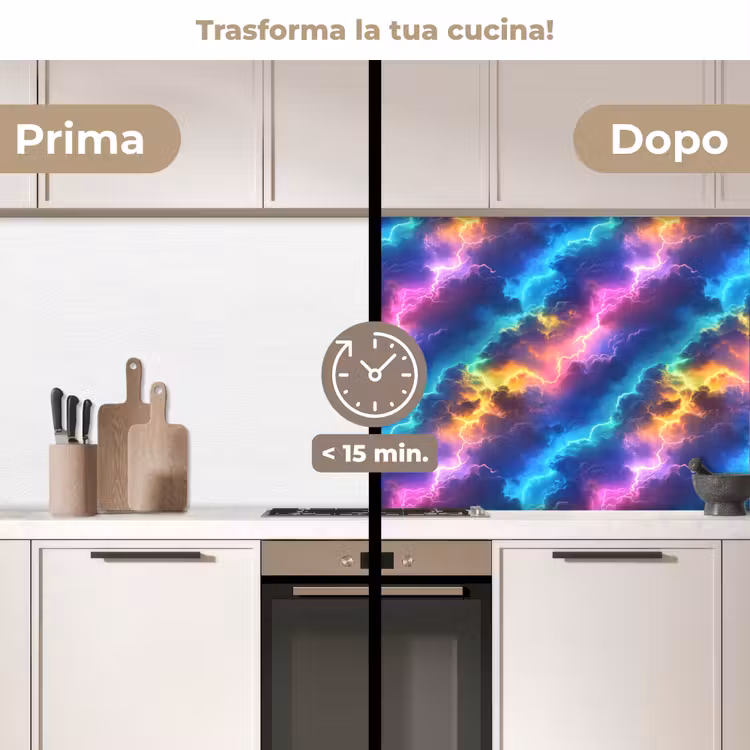 Schienale cucina - Tempesta - Fulmine - Arcobaleno — 3