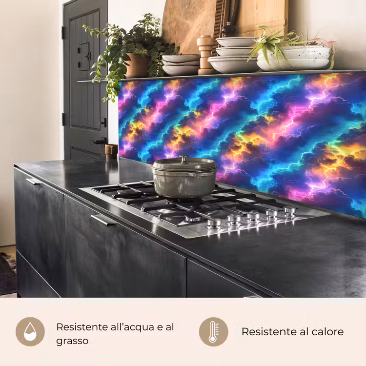 Schienale cucina - Tempesta - Fulmine - Arcobaleno — 5