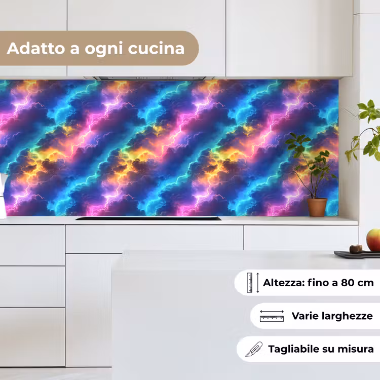 Schienale cucina - Tempesta - Fulmine - Arcobaleno — 7