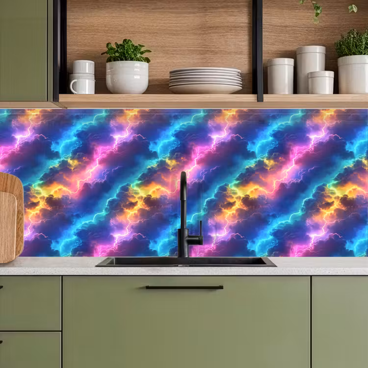 Schienale cucina - Tempesta - Fulmine - Arcobaleno — 8