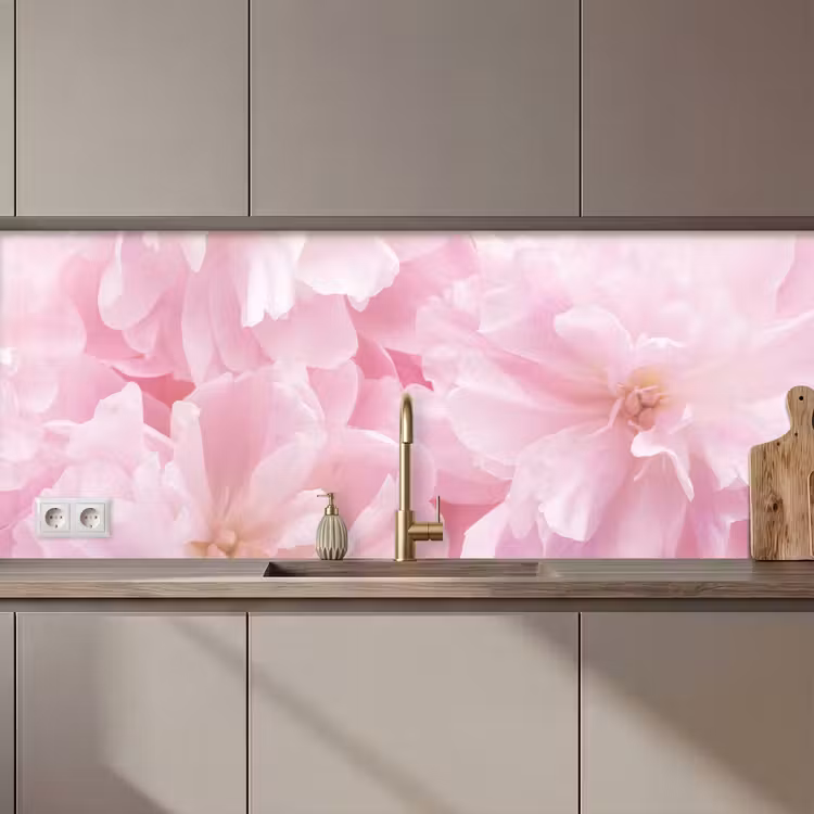 Schienale cucina - Fiori - Rosa - Peonia — 1