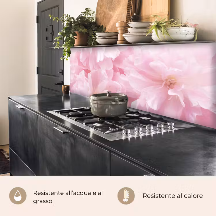 Schienale cucina - Fiori - Rosa - Peonia — 5