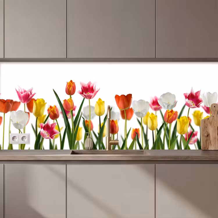 Schienale cucina - Fiori - Tulipani - Colorati — 1