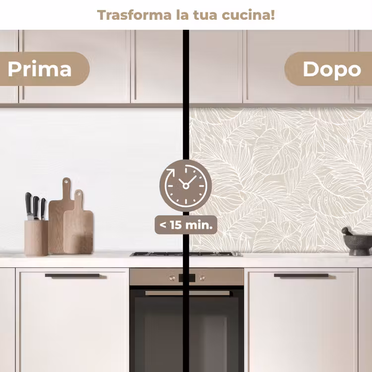 Schienale cucina - Foglie - Beige - Monstera - Palma — 3