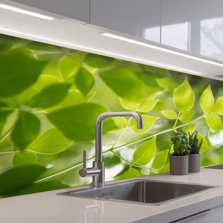 Schienale cucina - Natura - Primavera - Verde - Foglie — 2