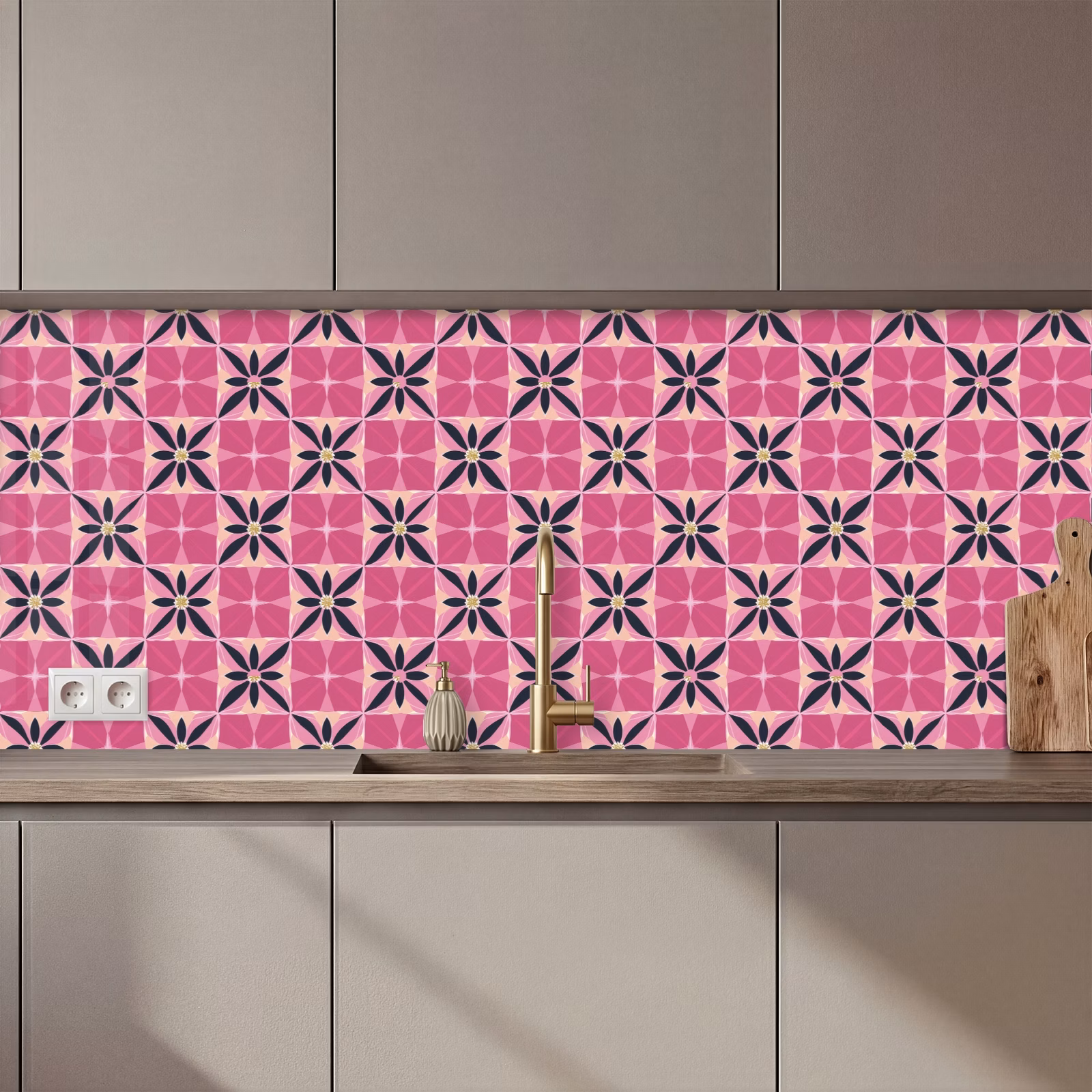 Schienale cucina - Motivo - Motivo floreale - Multicolore — 1