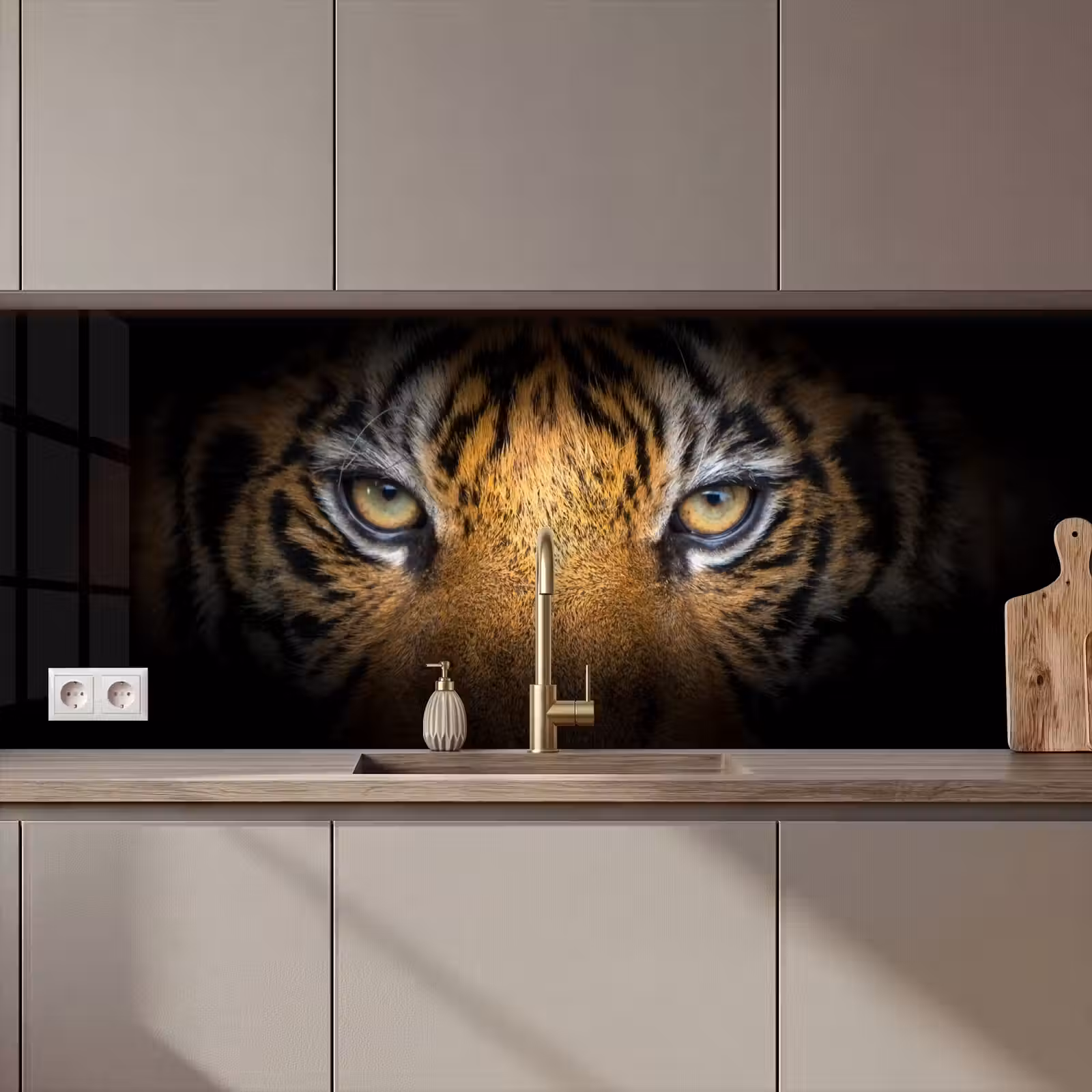 Schienale cucina - Tigre - Nero - Animale — 1