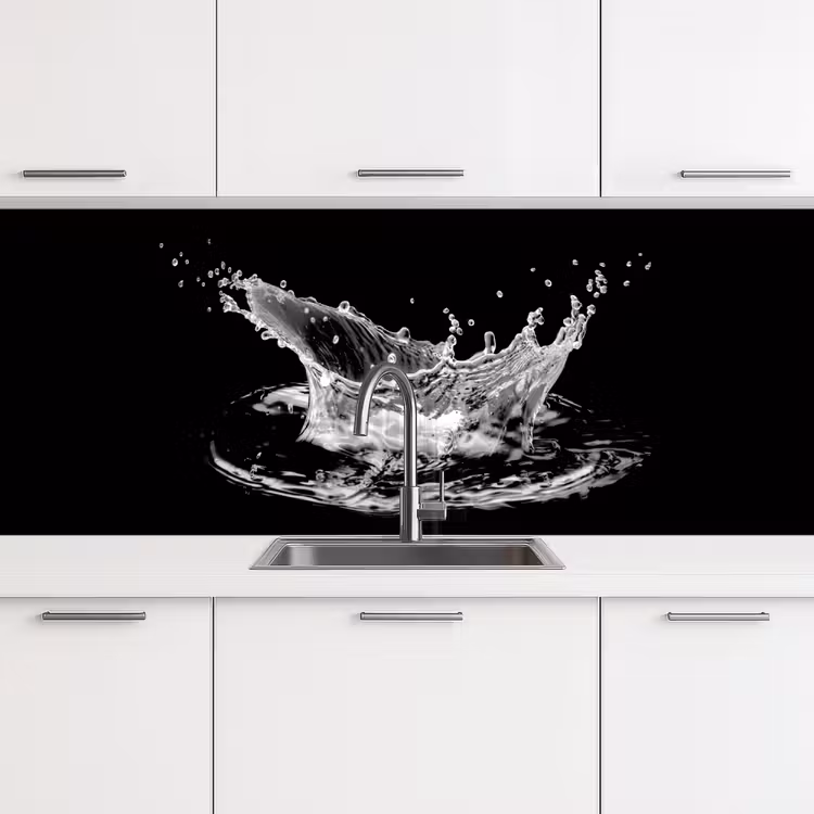 Schienale cucina - Acqua - Schizzi - Acqua - Nero — 4