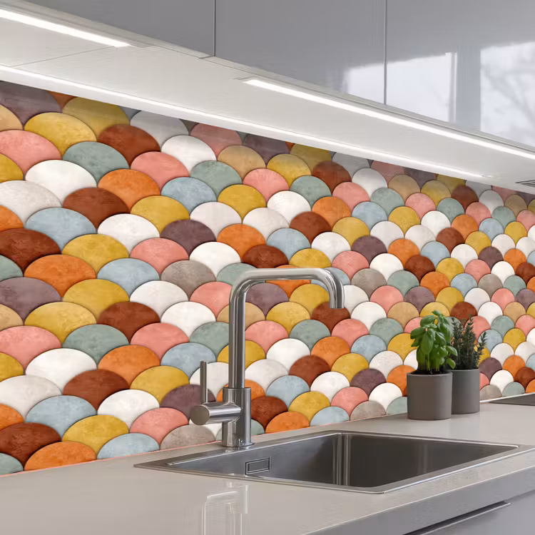 Schienale cucina - Arcobaleno - Scale - Toni della terra — 2
